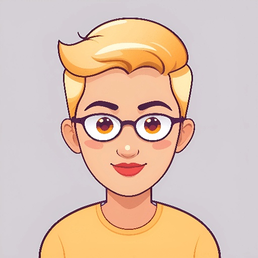 cartoon man with glasses and a yellow shirt