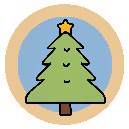 a cartoon christmas tree with a star on top