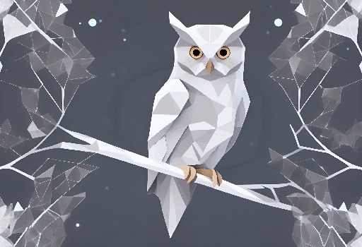 a white owl sitting on a branch in the night