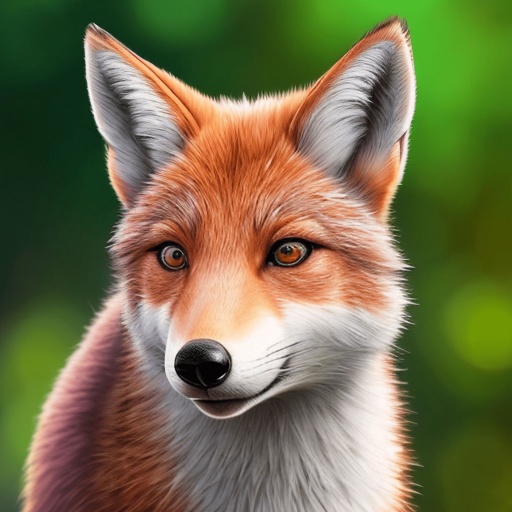 painting of a fox with a green background