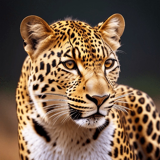 leopard with a black spot on its face