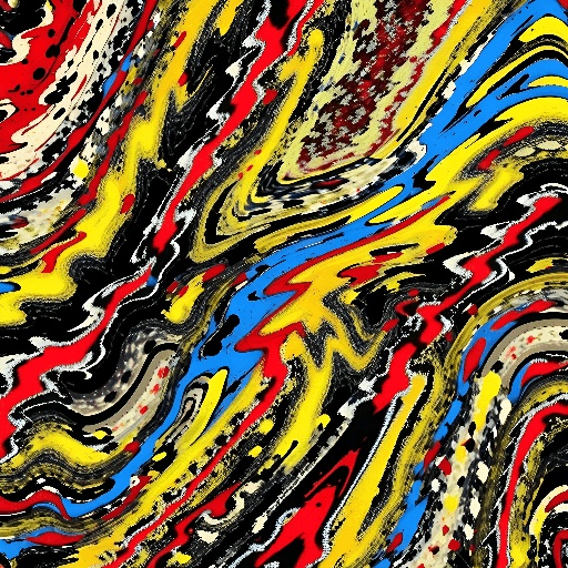 a close up of a colorful painting with a black background