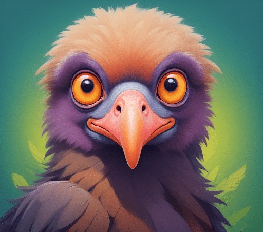 a bird with a very big beak and big eyes