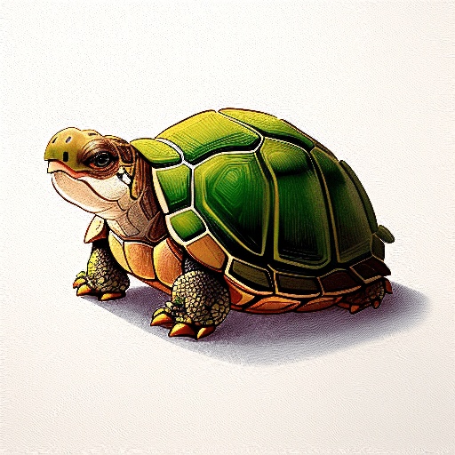 a drawing of a turtle that is sitting on the ground