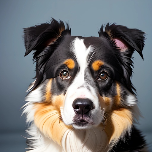 dog with a black, white and orange face and long hair